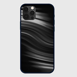 Чехол iPhone 12 Pro Max Черно белый волнистый абстрактный узор