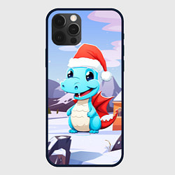 Чехол iPhone 12 Pro Max Новогодний дракон в красной шапке