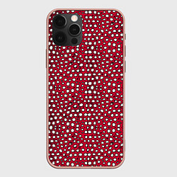 Чехол iPhone 12 Pro Max Белые пузырьки на красном фоне