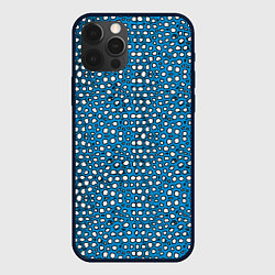 Чехол iPhone 12 Pro Max Белые пузырьки на синем фоне