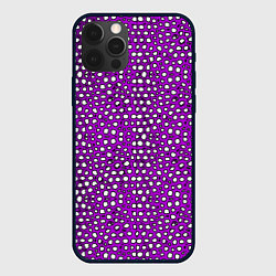 Чехол iPhone 12 Pro Max Белые пузырьки на фиолетовом фоне