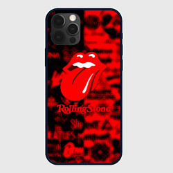 Чехол для iPhone 12 Pro Max Rolling Stones logo групп, цвет: 3D-черный