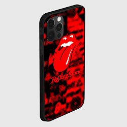 Чехол для iPhone 12 Pro Max Rolling Stones logo групп, цвет: 3D-черный — фото 2