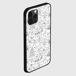 Чехол для iPhone 12 Pro Max Черно-белый новогодний патерн, цвет: 3D-черный — фото 2
