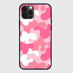 Чехол iPhone 12 Pro Max Камуфляж розовый