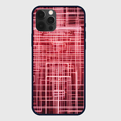 Чехол для iPhone 12 Pro Max Красные неоновые полосы киберпанк, цвет: 3D-черный