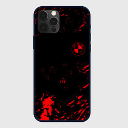 Чехол iPhone 12 Pro Max BMW красные краски на чёрном
