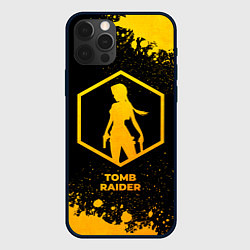 Чехол для iPhone 12 Pro Max Tomb Raider - gold gradient, цвет: 3D-черный