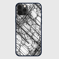 Чехол для iPhone 12 Pro Max Зеркальные узоры, цвет: 3D-черный