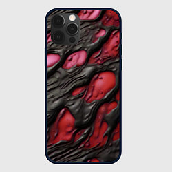 Чехол для iPhone 12 Pro Max Красная текучая субстанция, цвет: 3D-черный