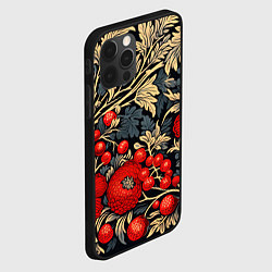 Чехол для iPhone 12 Pro Max Новогодние ягодки и узоры, цвет: 3D-черный — фото 2