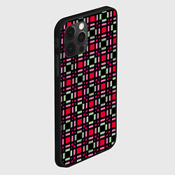 Чехол для iPhone 12 Pro Max Красно-черный зеленый геометрический узор, цвет: 3D-черный — фото 2