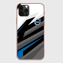 Чехол для iPhone 12 Pro Max Volvo - blue sport, цвет: 3D-светло-розовый