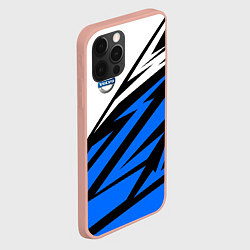 Чехол для iPhone 12 Pro Max Volvo - white and blue, цвет: 3D-светло-розовый — фото 2
