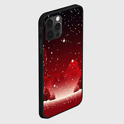 Чехол для iPhone 12 Pro Max Зимний берег реки с деревьями и льдом, цвет: 3D-черный — фото 2