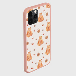 Чехол для iPhone 12 Pro Max Паттерн - пухлый кот, цвет: 3D-светло-розовый — фото 2