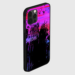 Чехол для iPhone 12 Pro Max Розово синий сочный гранж, цвет: 3D-черный — фото 2