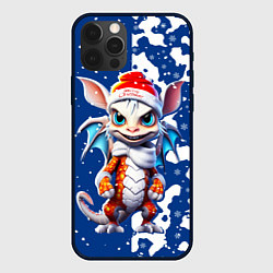 Чехол для iPhone 12 Pro Max Новогодний дракошка, цвет: 3D-черный