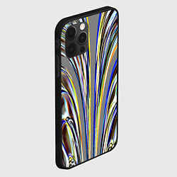Чехол для iPhone 12 Pro Max Струйчатый перламутровый узор, цвет: 3D-черный — фото 2