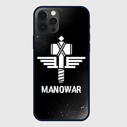 Чехол iPhone 12 Pro Max Manowar glitch на темном фоне