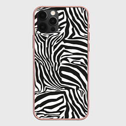 Чехол iPhone 12 Pro Max Шкура зебры черно - белая графика