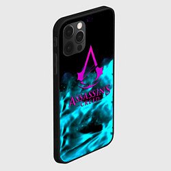 Чехол для iPhone 12 Pro Max Assassins Creed flame neon, цвет: 3D-черный — фото 2