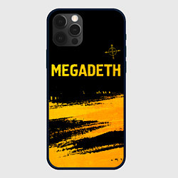 Чехол для iPhone 12 Pro Max Megadeth - gold gradient посередине, цвет: 3D-черный
