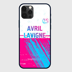 Чехол для iPhone 12 Pro Max Avril Lavigne neon gradient style посередине, цвет: 3D-черный