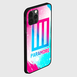 Чехол для iPhone 12 Pro Max Paramore neon gradient style, цвет: 3D-черный — фото 2