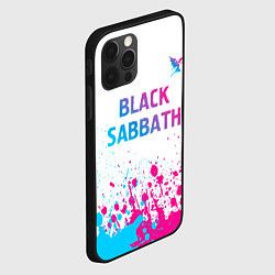 Чехол для iPhone 12 Pro Max Black Sabbath neon gradient style посередине, цвет: 3D-черный — фото 2