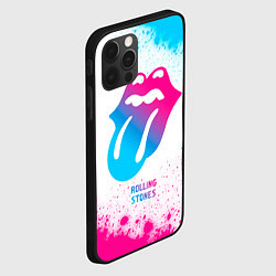 Чехол для iPhone 12 Pro Max Rolling Stones neon gradient style, цвет: 3D-черный — фото 2