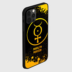 Чехол для iPhone 12 Pro Max Marilyn Manson - gold gradient, цвет: 3D-черный — фото 2