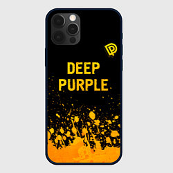 Чехол для iPhone 12 Pro Max Deep Purple - gold gradient посередине, цвет: 3D-черный