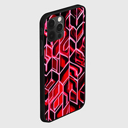 Чехол для iPhone 12 Pro Max Красный узор, цвет: 3D-черный — фото 2