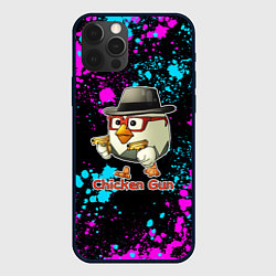 Чехол для iPhone 12 Pro Max Chicken gun - neon, цвет: 3D-черный