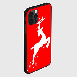 Чехол для iPhone 12 Pro Max Рождественский олень Red and white, цвет: 3D-черный — фото 2