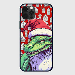 Чехол iPhone 12 Pro Max Большой зеленый новогодний дракон