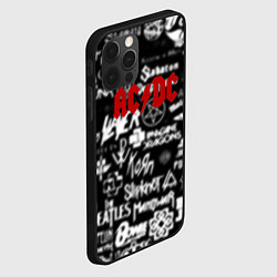 Чехол для iPhone 12 Pro Max AC DC all logo band, цвет: 3D-черный — фото 2