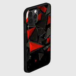 Чехол для iPhone 12 Pro Max Черные и красные треугольные частицы, цвет: 3D-черный — фото 2
