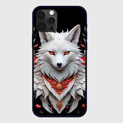 Чехол для iPhone 12 Pro Max Белая лисица - кицунэ, цвет: 3D-черный