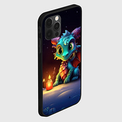 Чехол для iPhone 12 Pro Max Новогодний волшебный дракон, цвет: 3D-черный — фото 2