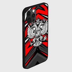 Чехол для iPhone 12 Pro Max Россия - красная геометрия, цвет: 3D-черный — фото 2