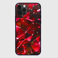 Чехол iPhone 12 Pro Max Красное разбитое стекло