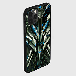 Чехол для iPhone 12 Pro Max Синяя кибер броня модерн, цвет: 3D-черный — фото 2