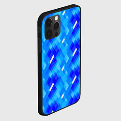 Чехол для iPhone 12 Pro Max Синее пиксельное полотно, цвет: 3D-черный — фото 2