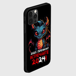 Чехол для iPhone 12 Pro Max 2023 пережили встречайте 2024, цвет: 3D-черный — фото 2