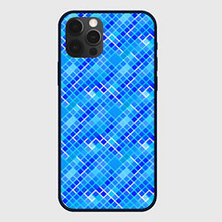 Чехол для iPhone 12 Pro Max Синяя сетка, цвет: 3D-черный