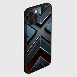 Чехол для iPhone 12 Pro Max Темная объемная геометрия, цвет: 3D-черный — фото 2