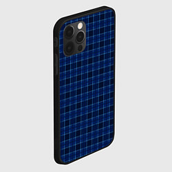 Чехол для iPhone 12 Pro Max Серьёзный синий в клетку, цвет: 3D-черный — фото 2