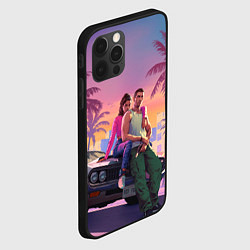 Чехол для iPhone 12 Pro Max Люсия с парнем gta 6, цвет: 3D-черный — фото 2